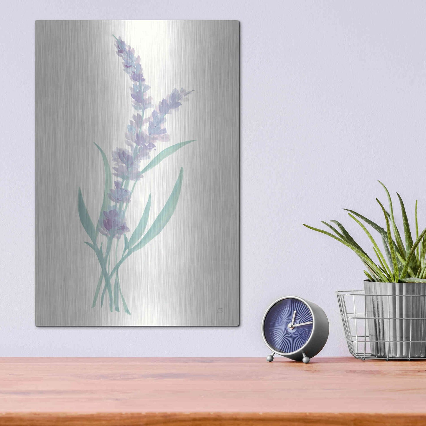 Luxe Metal Art 'Lavender II' by Chris Paschke, Metal Wall Art,12x16