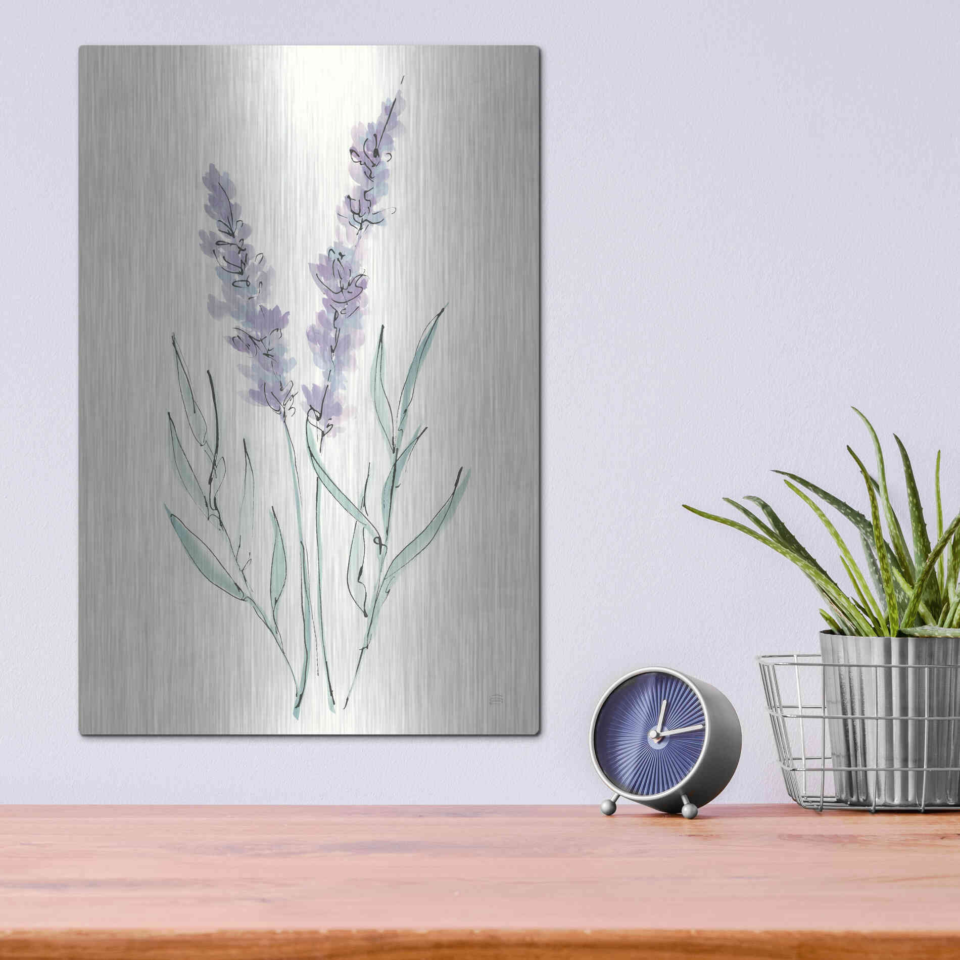 Luxe Metal Art 'Lavender III' by Chris Paschke, Metal Wall Art,12x16