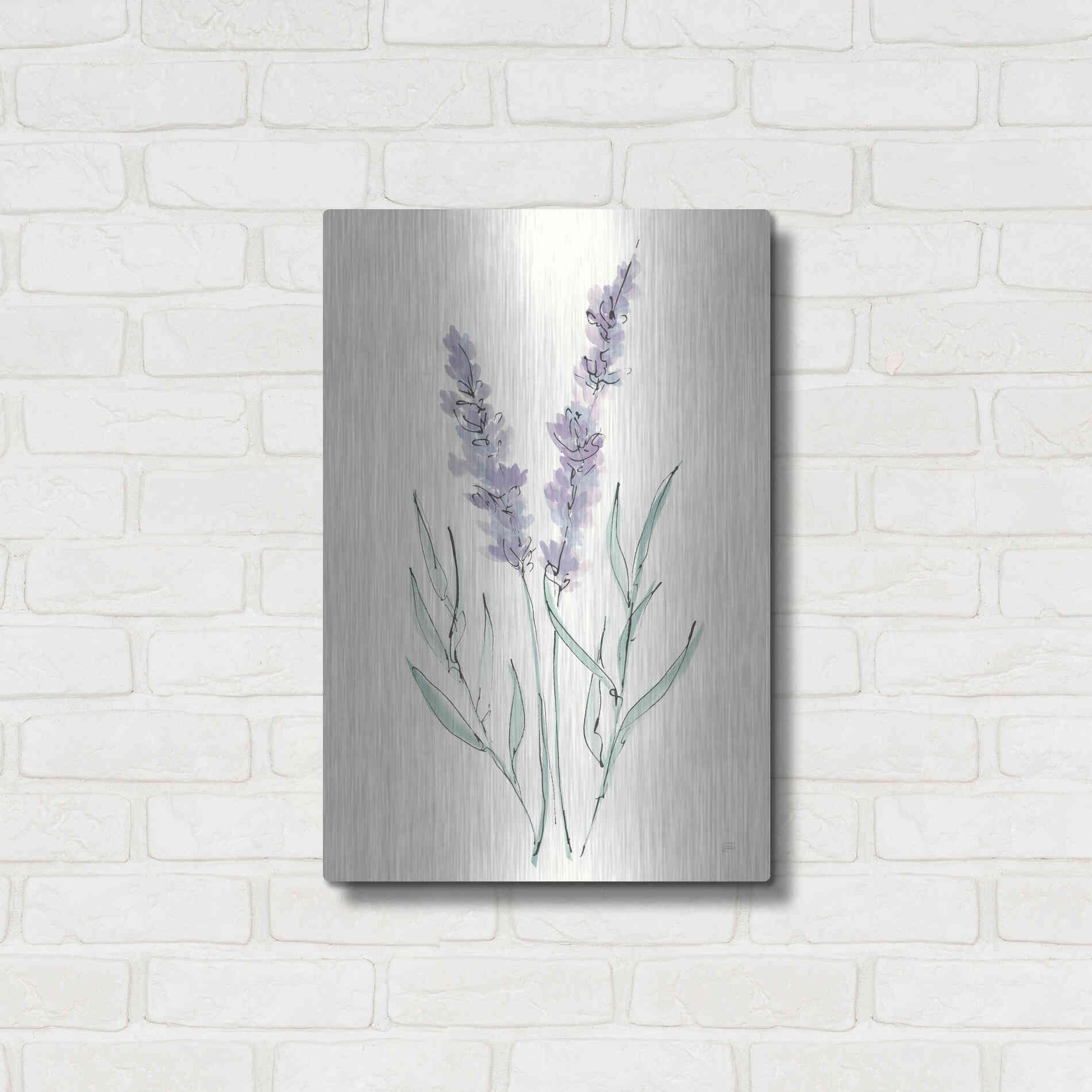 Luxe Metal Art 'Lavender III' by Chris Paschke, Metal Wall Art,16x24