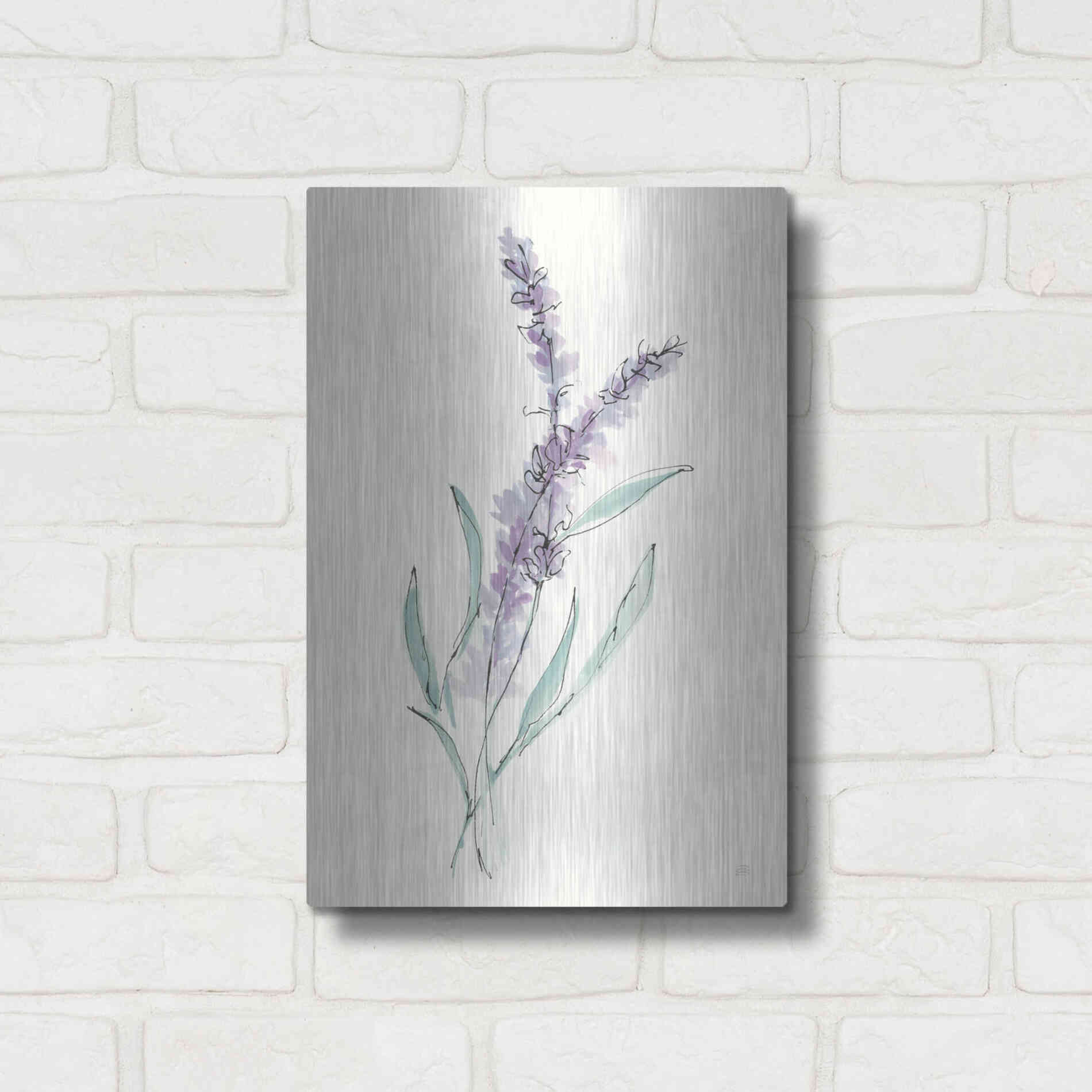 Luxe Metal Art 'Lavender IV' by Chris Paschke, Metal Wall Art,12x16