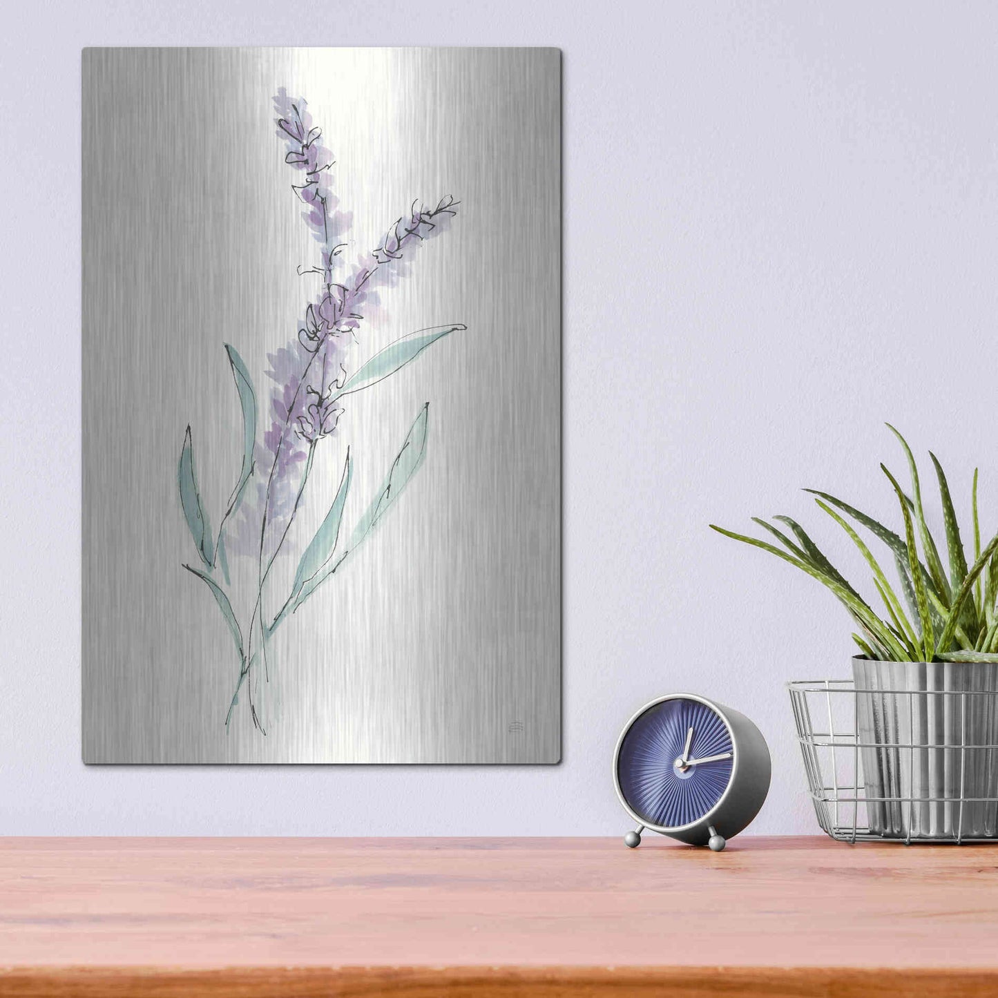 Luxe Metal Art 'Lavender IV' by Chris Paschke, Metal Wall Art,12x16