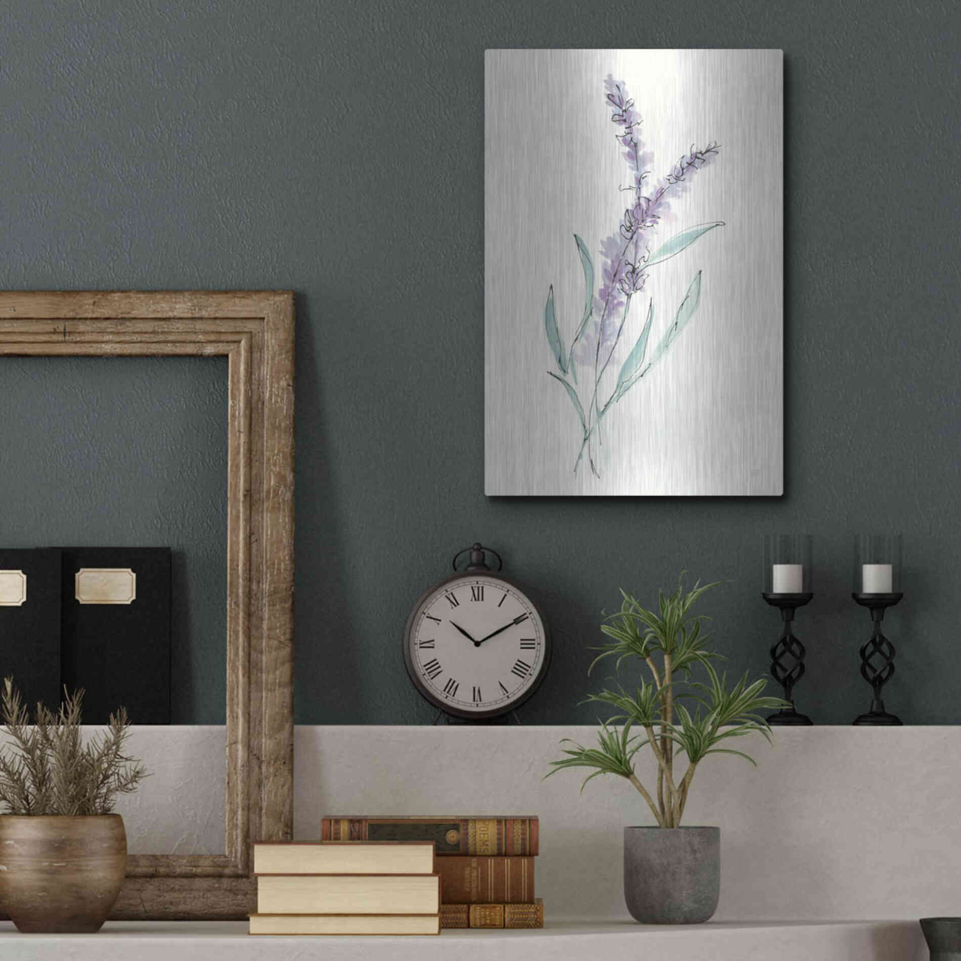 Luxe Metal Art 'Lavender IV' by Chris Paschke, Metal Wall Art,12x16