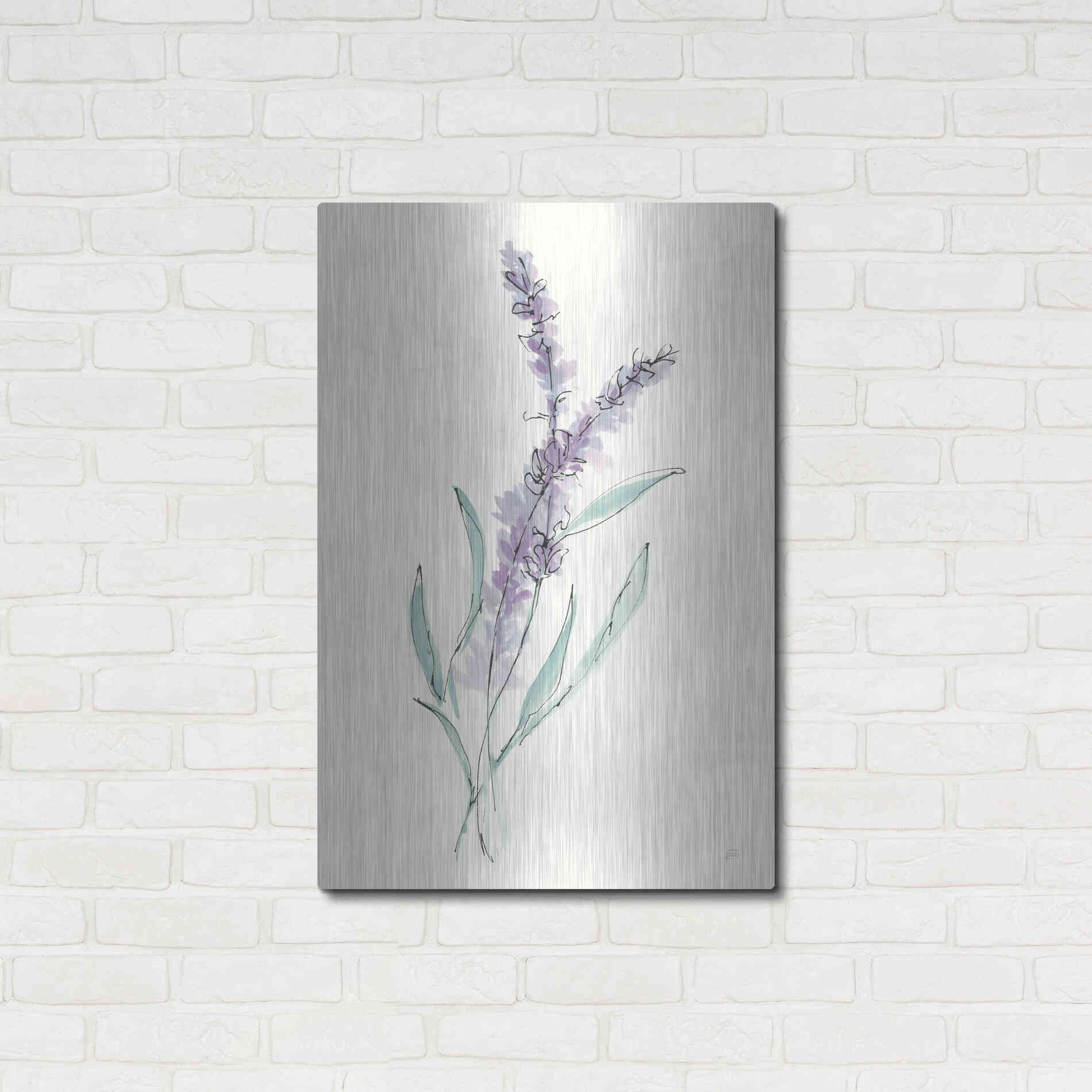 Luxe Metal Art 'Lavender IV' by Chris Paschke, Metal Wall Art,24x36