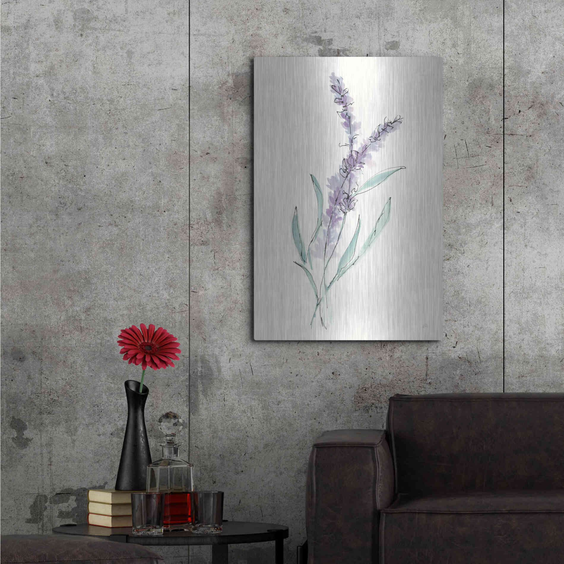 Luxe Metal Art 'Lavender IV' by Chris Paschke, Metal Wall Art,24x36