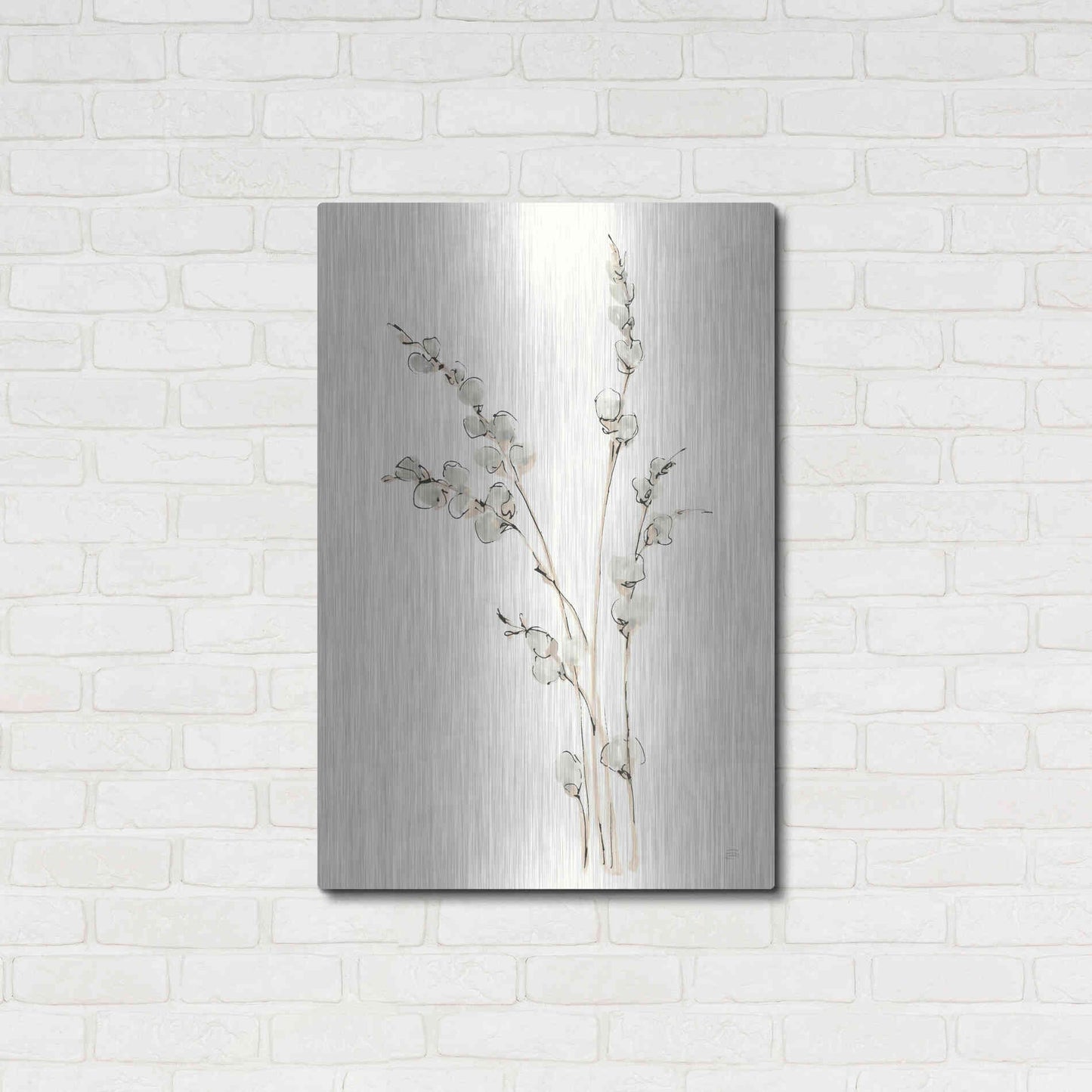Luxe Metal Art 'Pussy Willows IV' by Chris Paschke, Metal Wall Art,24x36