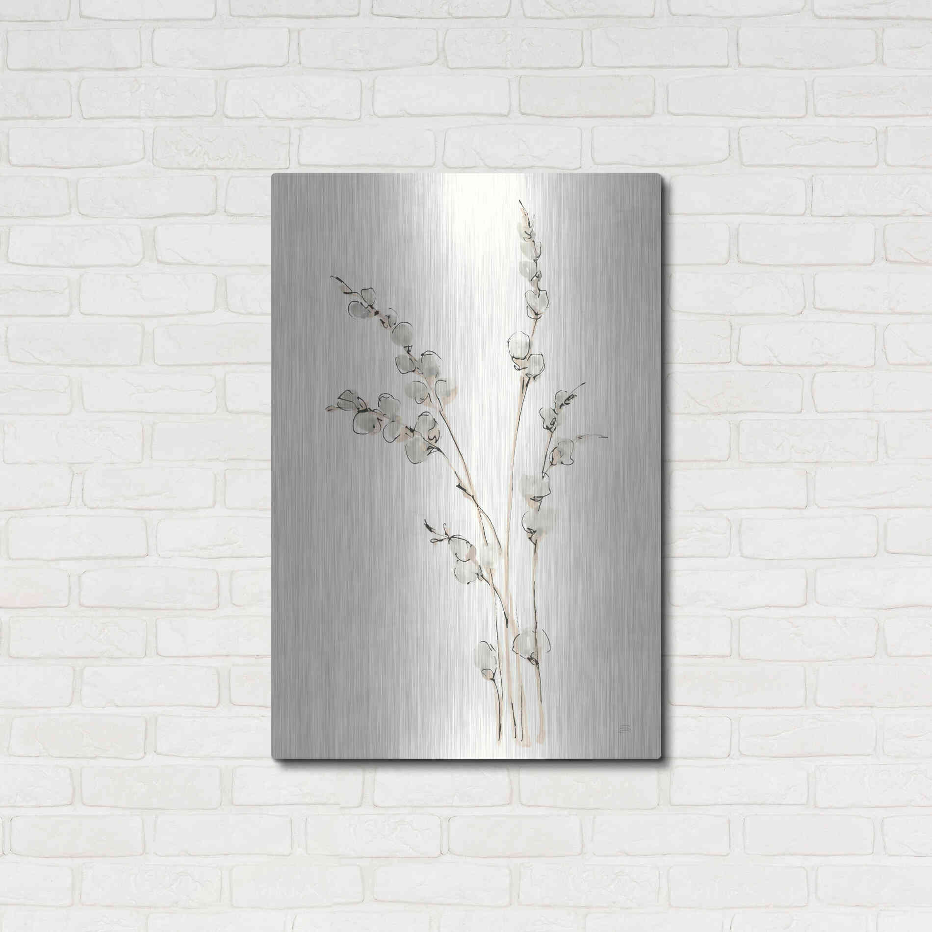 Luxe Metal Art 'Pussy Willows IV' by Chris Paschke, Metal Wall Art,24x36