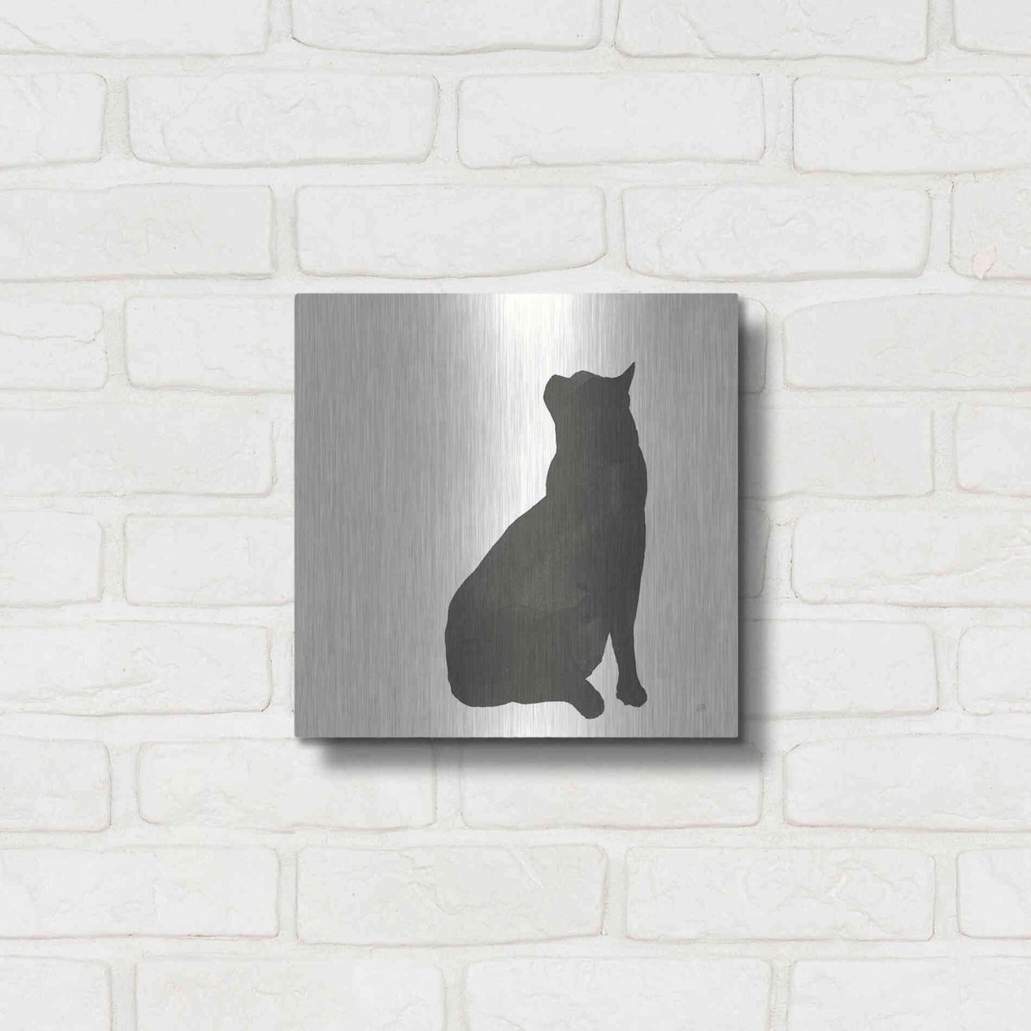 Luxe Metal Art 'Black Cat II' by Chris Paschke, Metal Wall Art,12x12