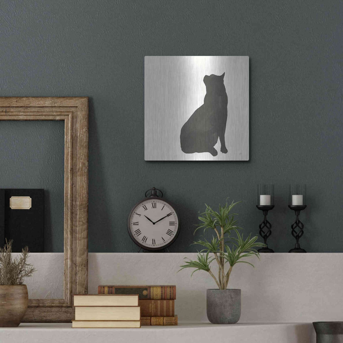 Luxe Metal Art 'Black Cat II' by Chris Paschke, Metal Wall Art,12x12