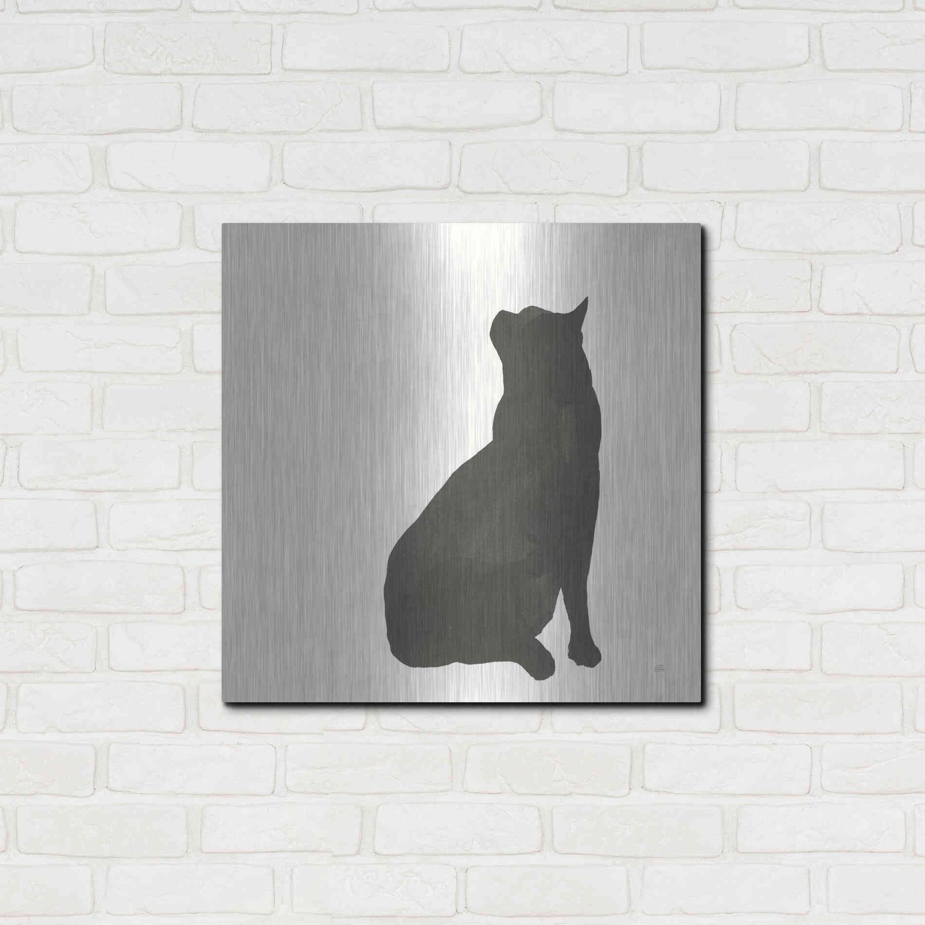 Luxe Metal Art 'Black Cat II' by Chris Paschke, Metal Wall Art,24x24