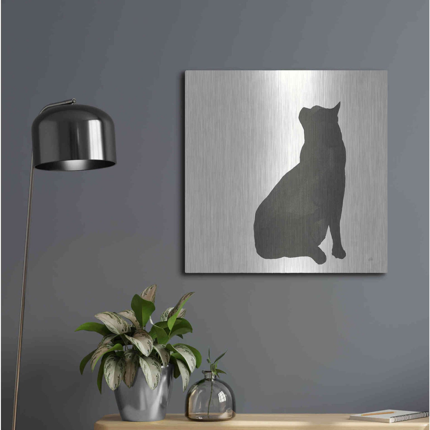 Luxe Metal Art 'Black Cat II' by Chris Paschke, Metal Wall Art,24x24