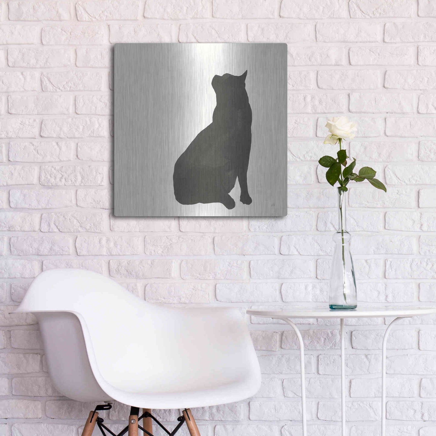 Luxe Metal Art 'Black Cat II' by Chris Paschke, Metal Wall Art,24x24