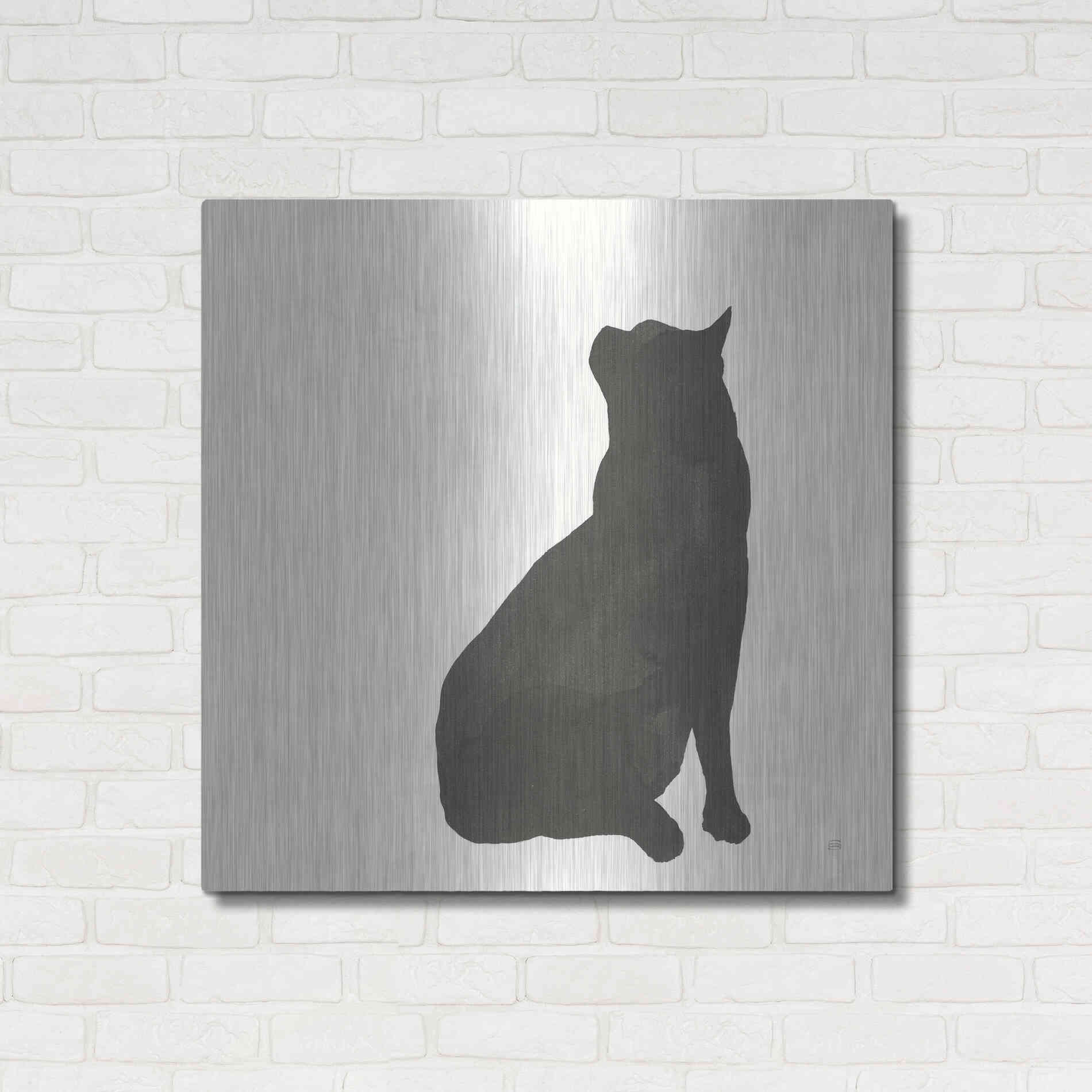 Luxe Metal Art 'Black Cat II' by Chris Paschke, Metal Wall Art,36x36