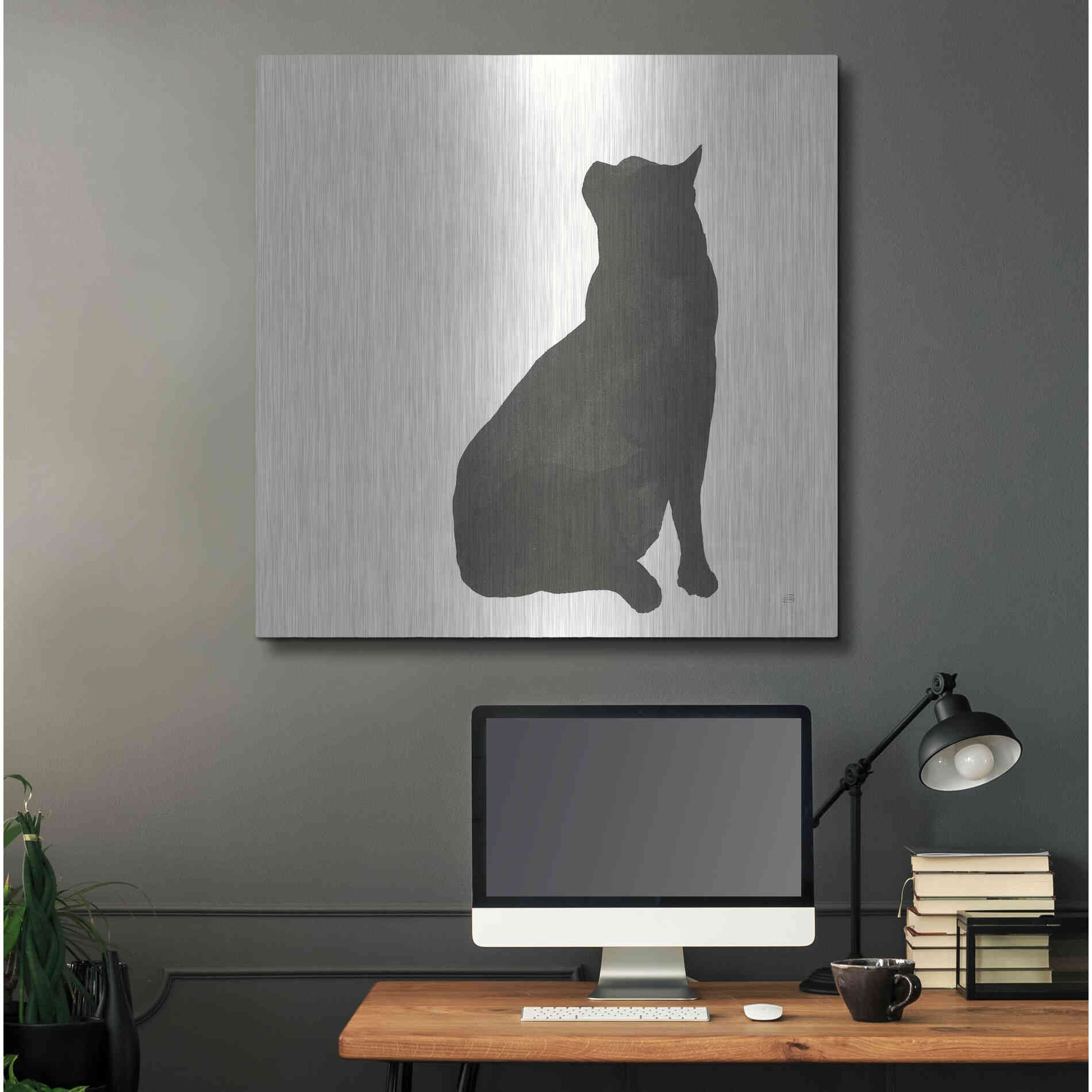 Luxe Metal Art 'Black Cat II' by Chris Paschke, Metal Wall Art,36x36