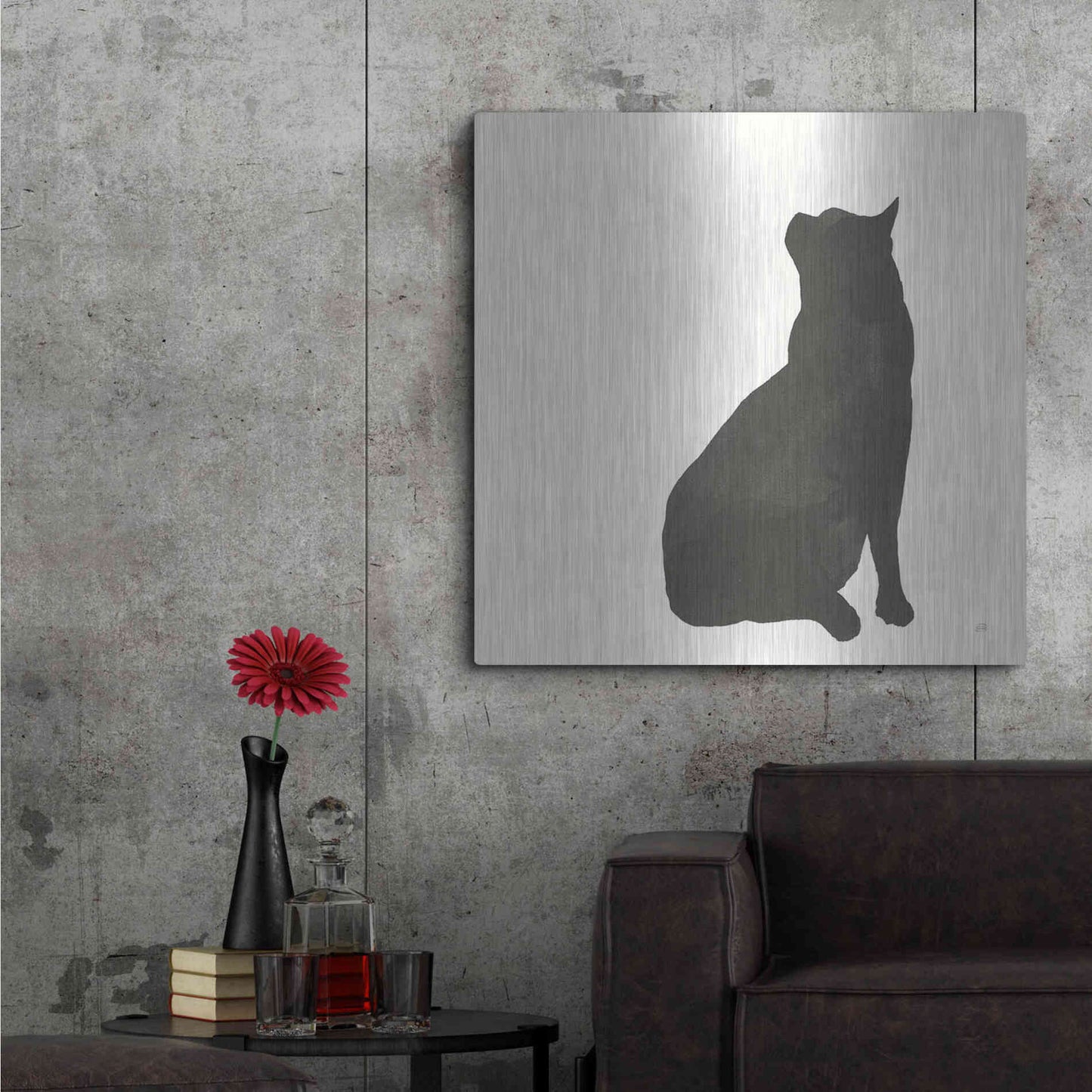 Luxe Metal Art 'Black Cat II' by Chris Paschke, Metal Wall Art,36x36