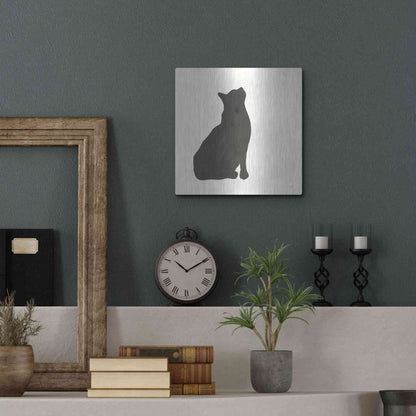 Luxe Metal Art 'Black Cat III' by Chris Paschke, Metal Wall Art,12x12