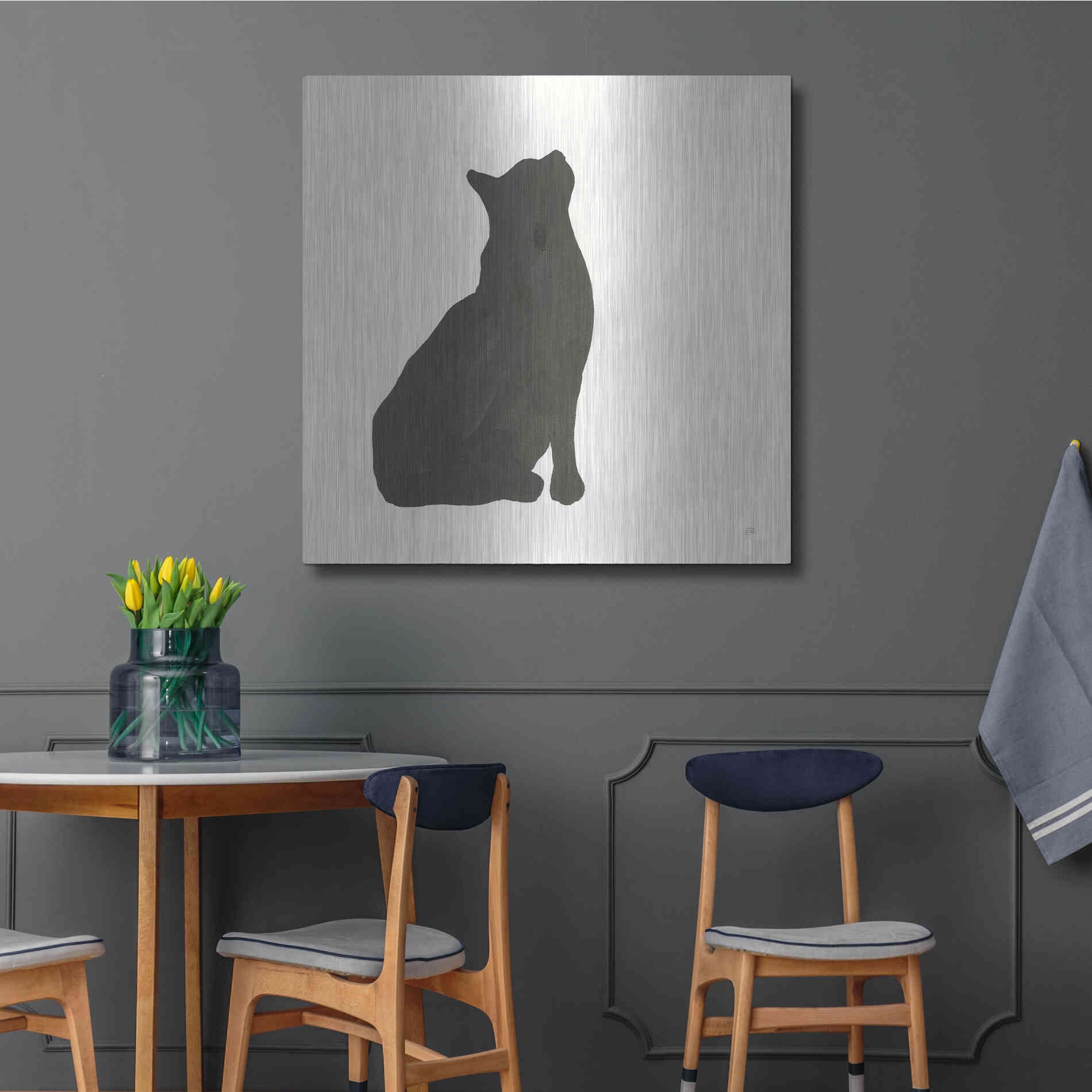 Luxe Metal Art 'Black Cat III' by Chris Paschke, Metal Wall Art,36x36