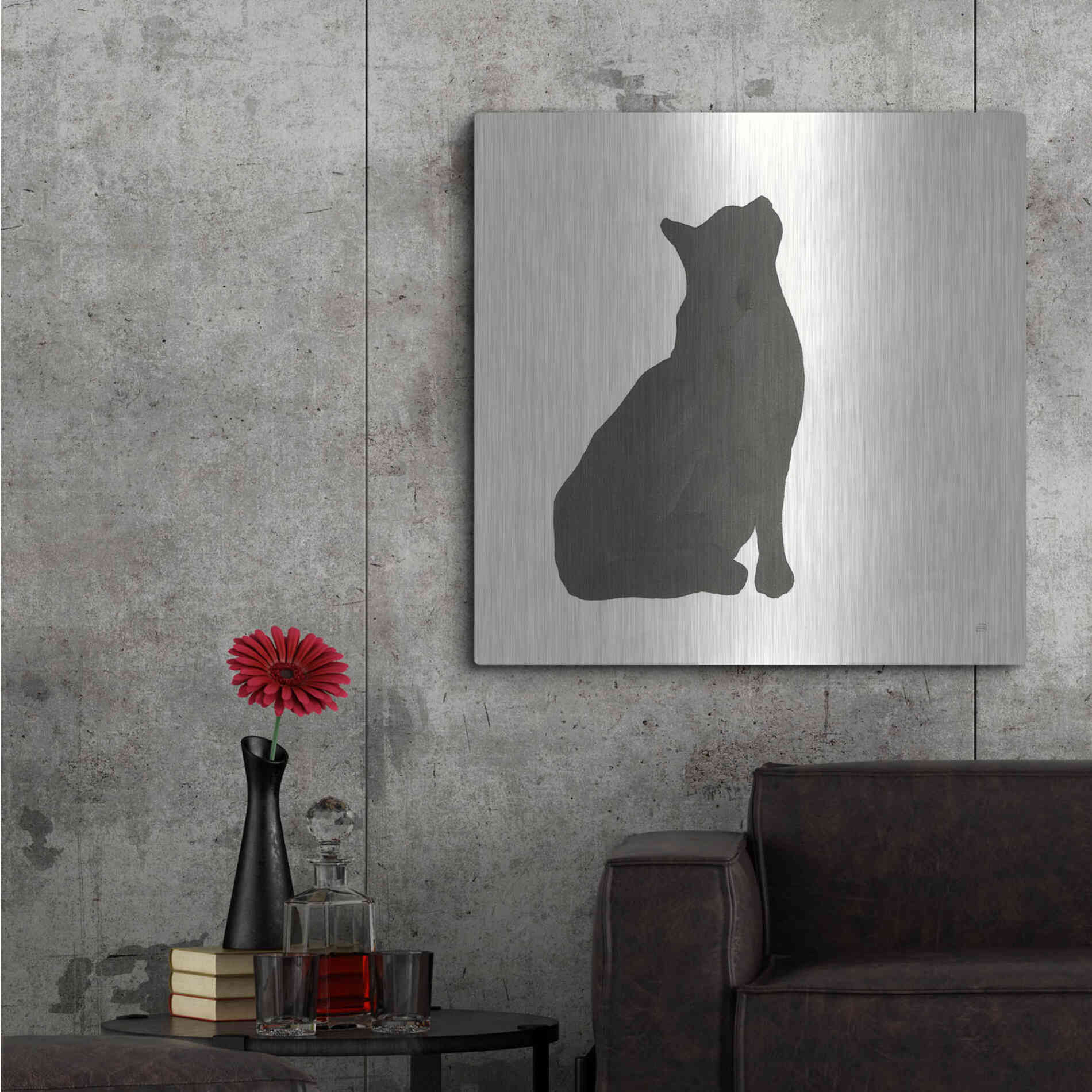 Luxe Metal Art 'Black Cat III' by Chris Paschke, Metal Wall Art,36x36