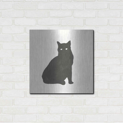 Luxe Metal Art 'Black Cat V' by Chris Paschke, Metal Wall Art,24x24