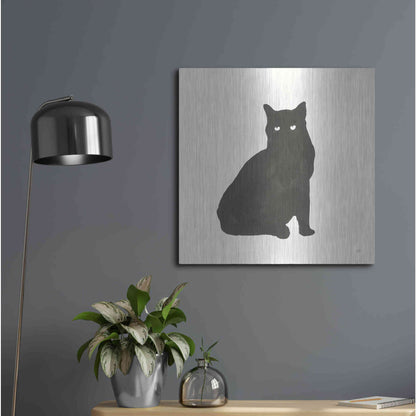 Luxe Metal Art 'Black Cat V' by Chris Paschke, Metal Wall Art,24x24