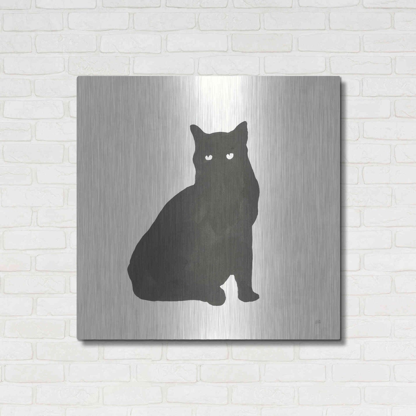 Luxe Metal Art 'Black Cat V' by Chris Paschke, Metal Wall Art,36x36