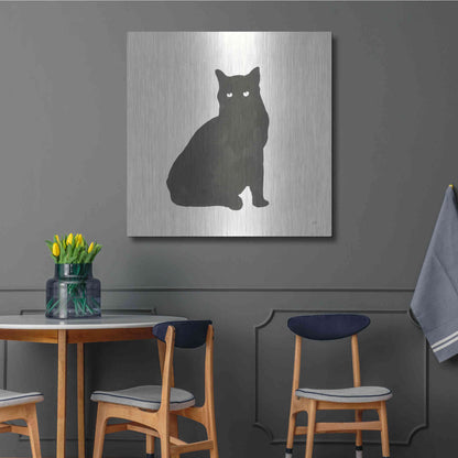 Luxe Metal Art 'Black Cat V' by Chris Paschke, Metal Wall Art,36x36