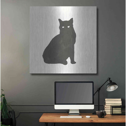 Luxe Metal Art 'Black Cat V' by Chris Paschke, Metal Wall Art,36x36