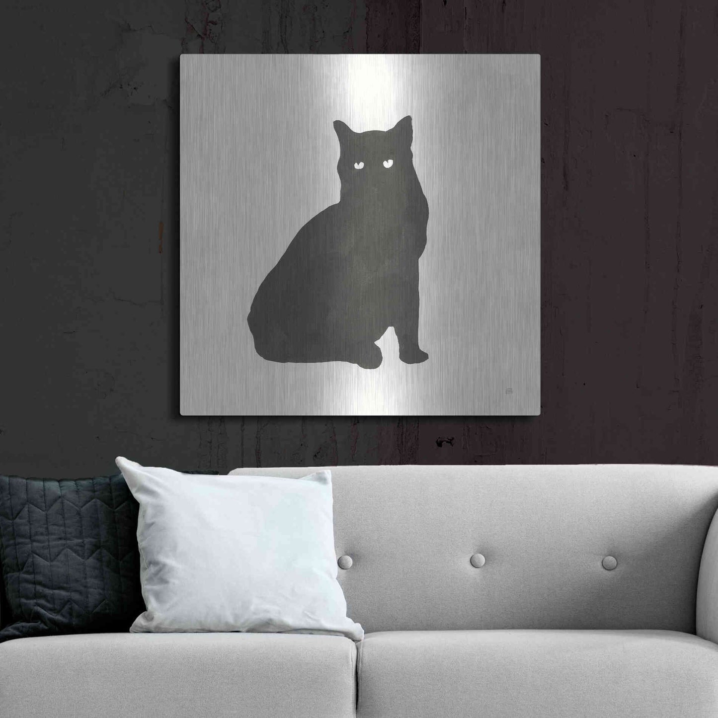 Luxe Metal Art 'Black Cat V' by Chris Paschke, Metal Wall Art,36x36