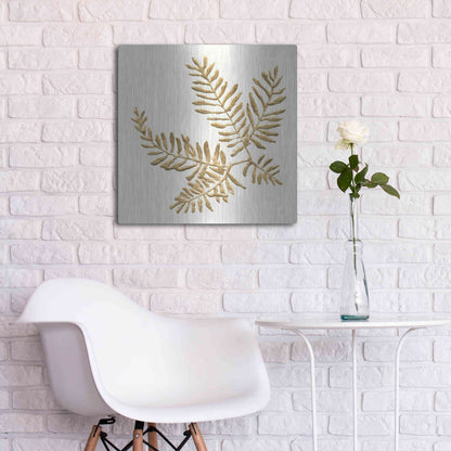 Luxe Metal Art 'Gilded Fern II' by Chris Paschke, Metal Wall Art,24x24