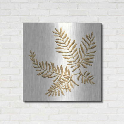 Luxe Metal Art 'Gilded Fern II' by Chris Paschke, Metal Wall Art,36x36