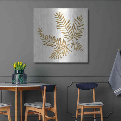 Luxe Metal Art 'Gilded Fern II' by Chris Paschke, Metal Wall Art,36x36