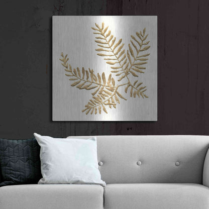 Luxe Metal Art 'Gilded Fern II' by Chris Paschke, Metal Wall Art,36x36