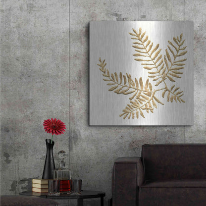 Luxe Metal Art 'Gilded Fern II' by Chris Paschke, Metal Wall Art,36x36