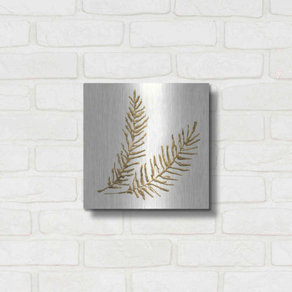 Luxe Metal Art 'Gilded Fern IV' by Chris Paschke, Metal Wall Art,12x12