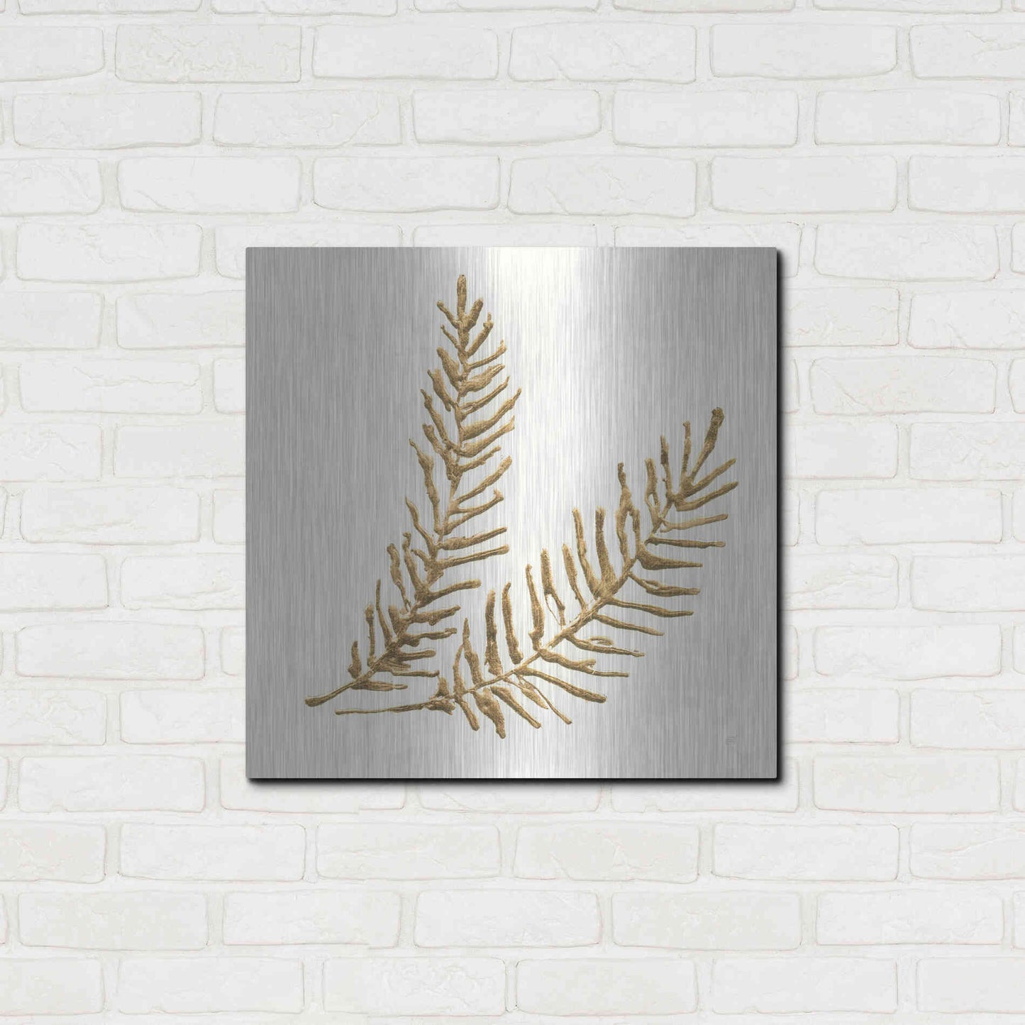 Luxe Metal Art 'Gilded Fern IV' by Chris Paschke, Metal Wall Art,24x24