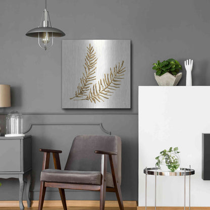 Luxe Metal Art 'Gilded Fern IV' by Chris Paschke, Metal Wall Art,24x24