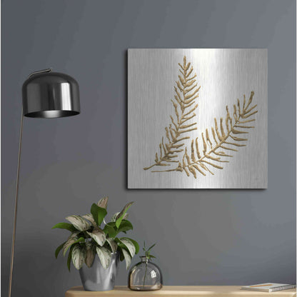 Luxe Metal Art 'Gilded Fern IV' by Chris Paschke, Metal Wall Art,24x24