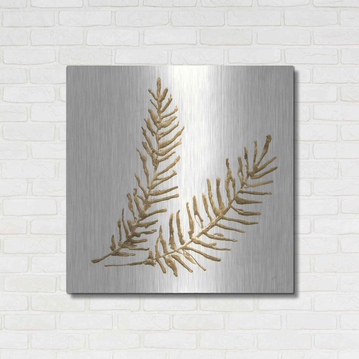 Luxe Metal Art 'Gilded Fern IV' by Chris Paschke, Metal Wall Art,36x36