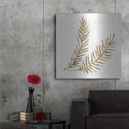 Luxe Metal Art 'Gilded Fern IV' by Chris Paschke, Metal Wall Art,36x36