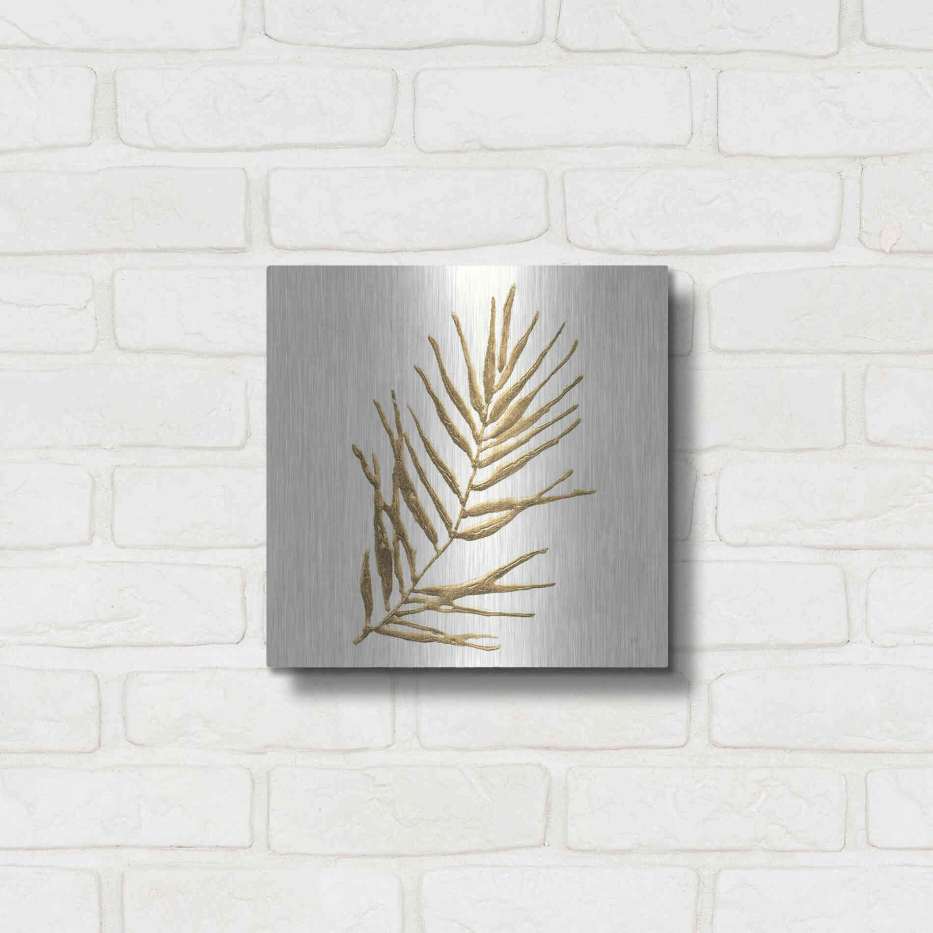 Luxe Metal Art 'Gilded Palm I' by Chris Paschke, Metal Wall Art,12x12