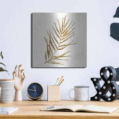 Luxe Metal Art 'Gilded Palm I' by Chris Paschke, Metal Wall Art,12x12