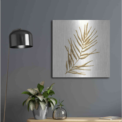 Luxe Metal Art 'Gilded Palm I' by Chris Paschke, Metal Wall Art,24x24