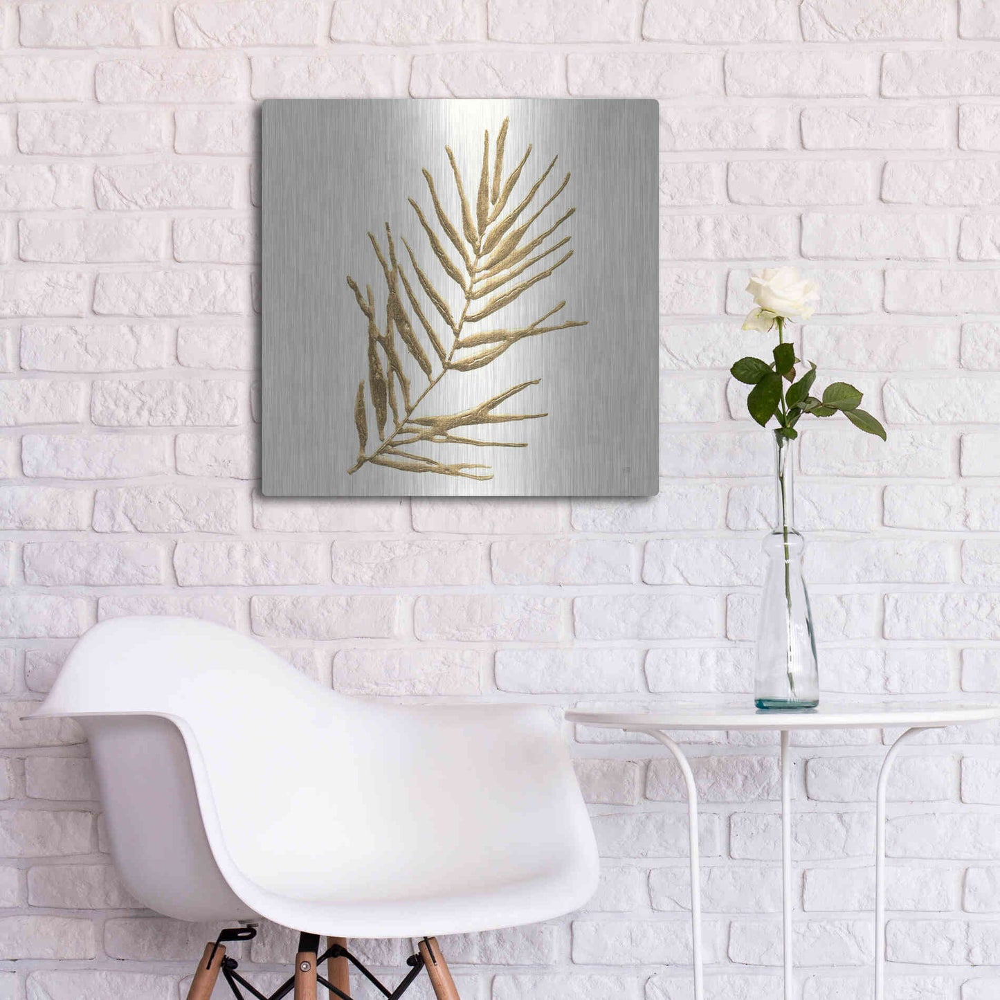 Luxe Metal Art 'Gilded Palm I' by Chris Paschke, Metal Wall Art,24x24