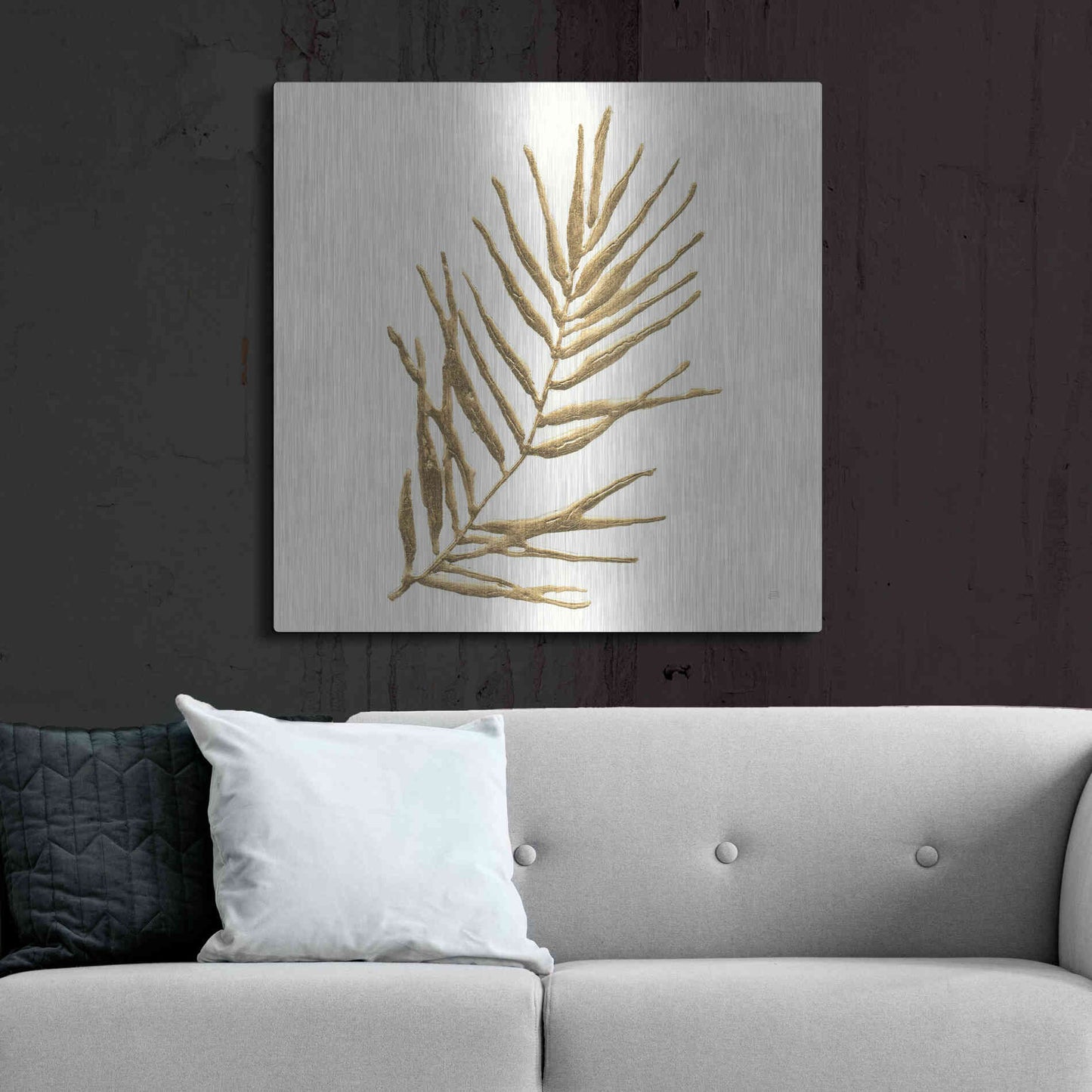 Luxe Metal Art 'Gilded Palm I' by Chris Paschke, Metal Wall Art,36x36