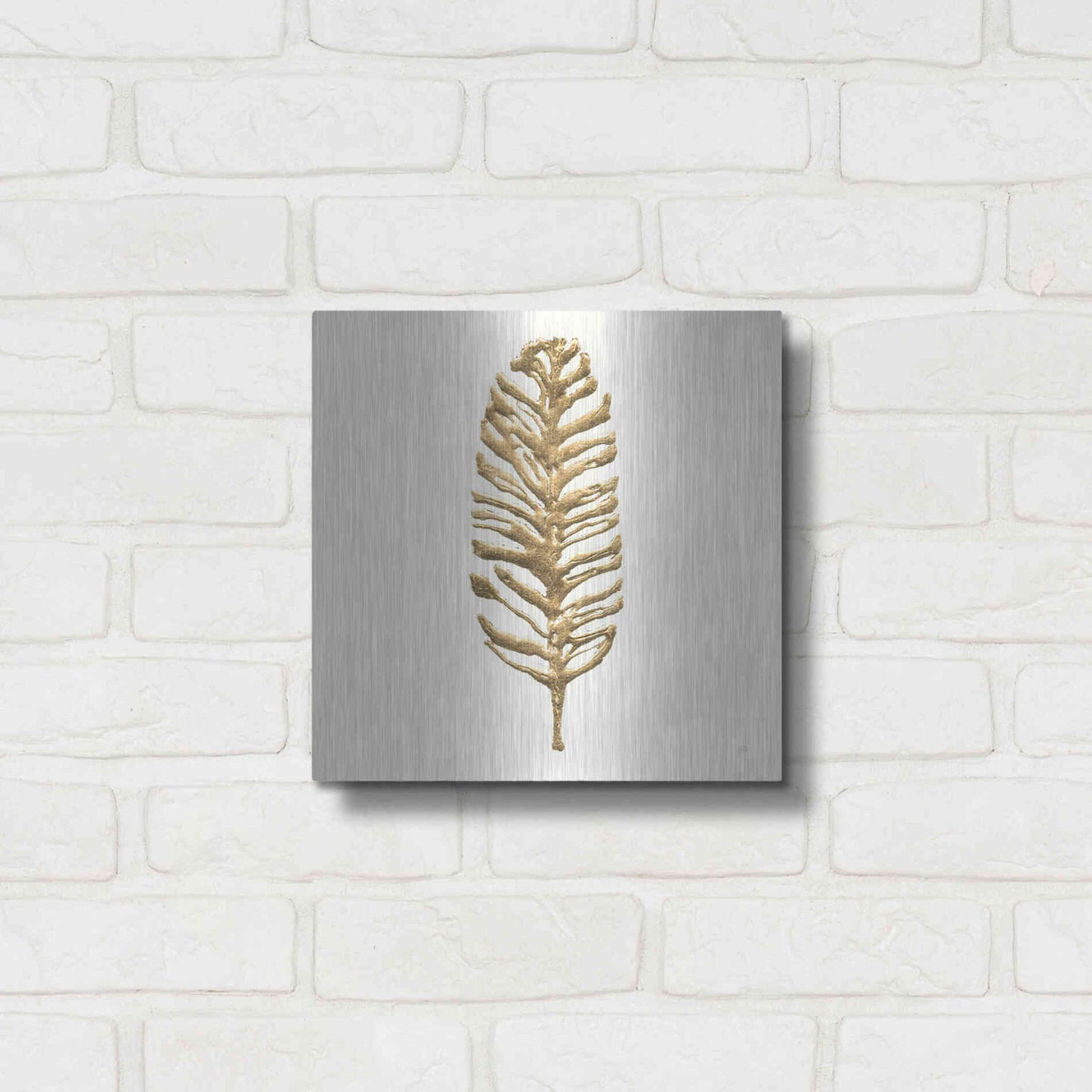 Luxe Metal Art 'Gilded Palm III' by Chris Paschke, Metal Wall Art,12x12