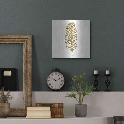 Luxe Metal Art 'Gilded Palm III' by Chris Paschke, Metal Wall Art,12x12