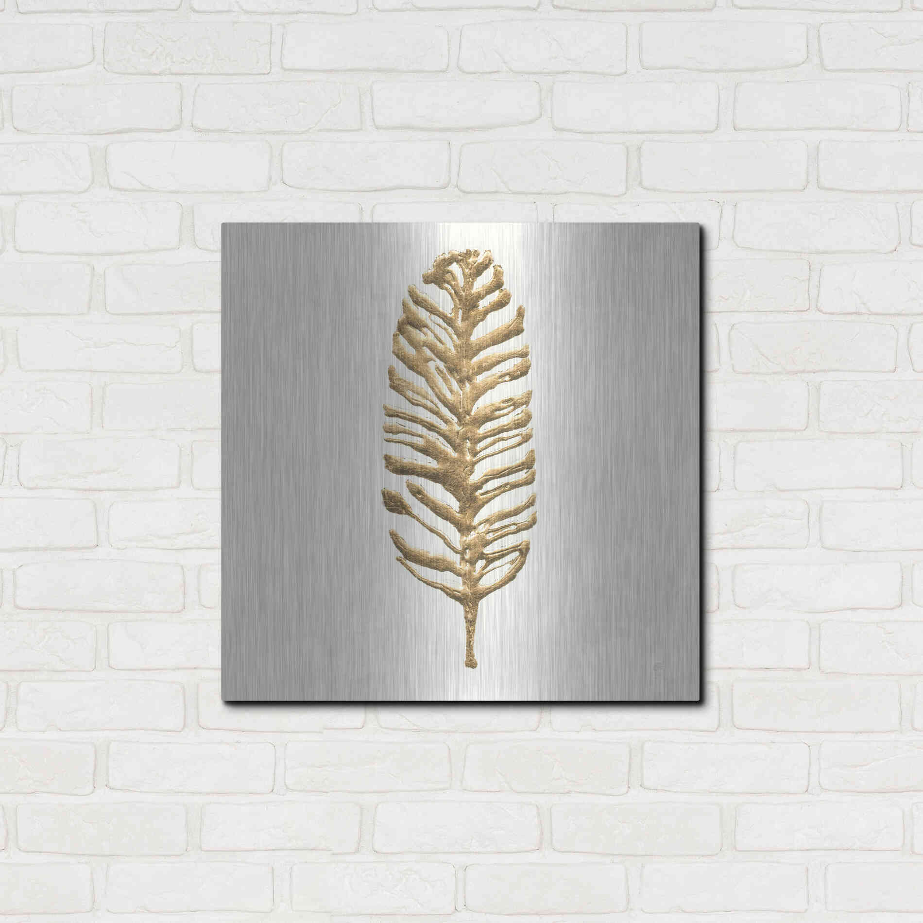 Luxe Metal Art 'Gilded Palm III' by Chris Paschke, Metal Wall Art,24x24