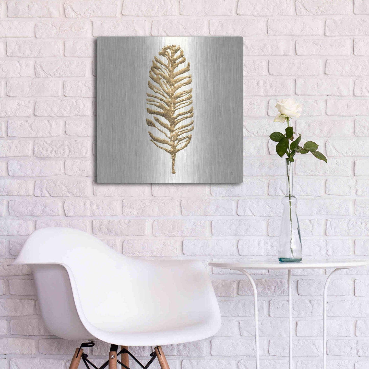 Luxe Metal Art 'Gilded Palm III' by Chris Paschke, Metal Wall Art,24x24
