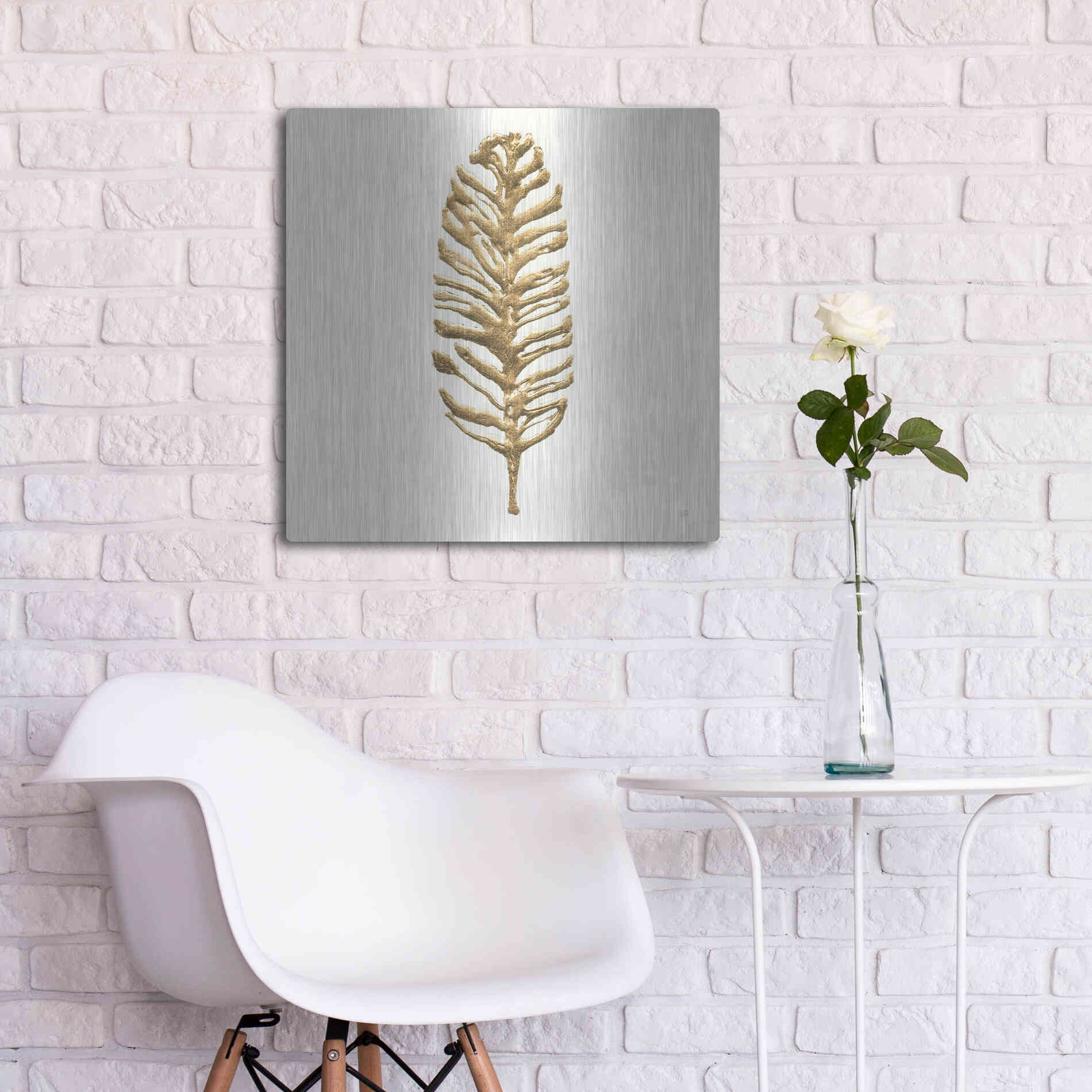 Luxe Metal Art 'Gilded Palm III' by Chris Paschke, Metal Wall Art,24x24