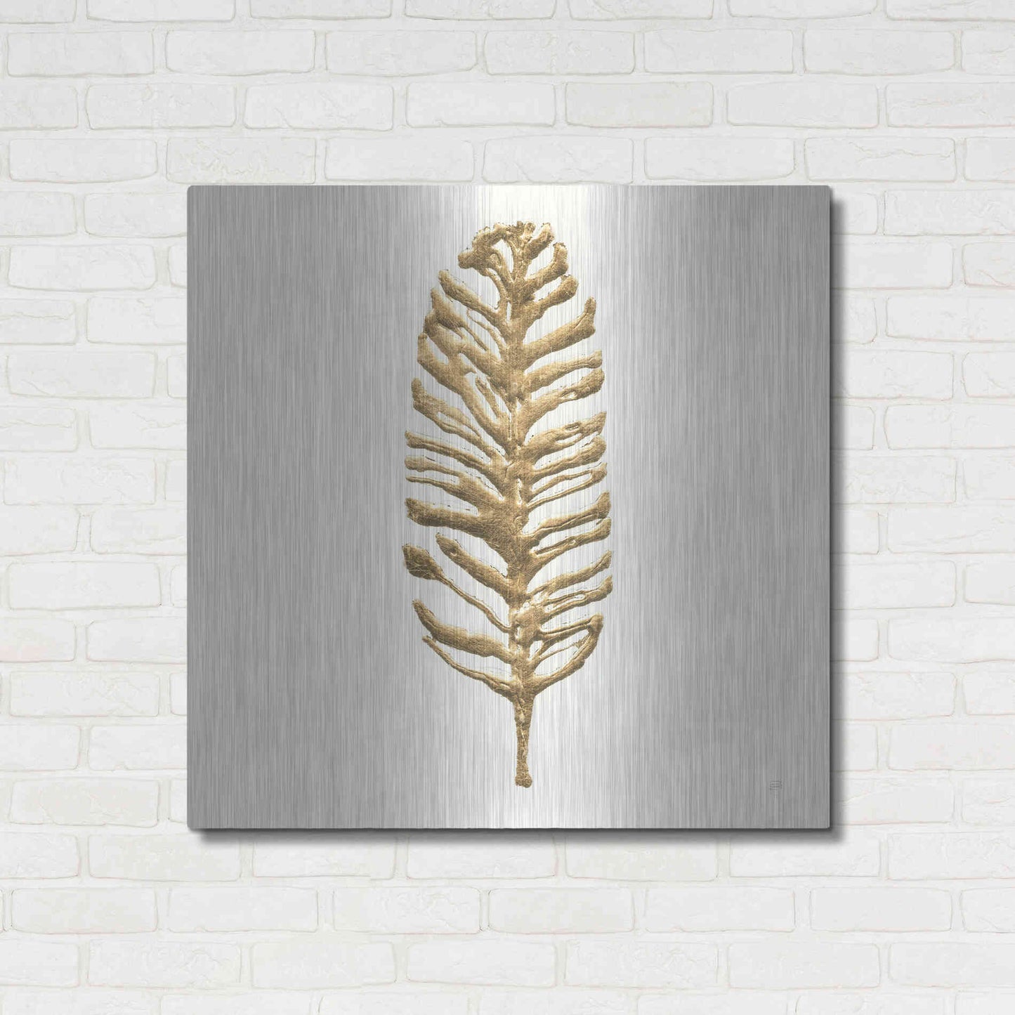 Luxe Metal Art 'Gilded Palm III' by Chris Paschke, Metal Wall Art,36x36