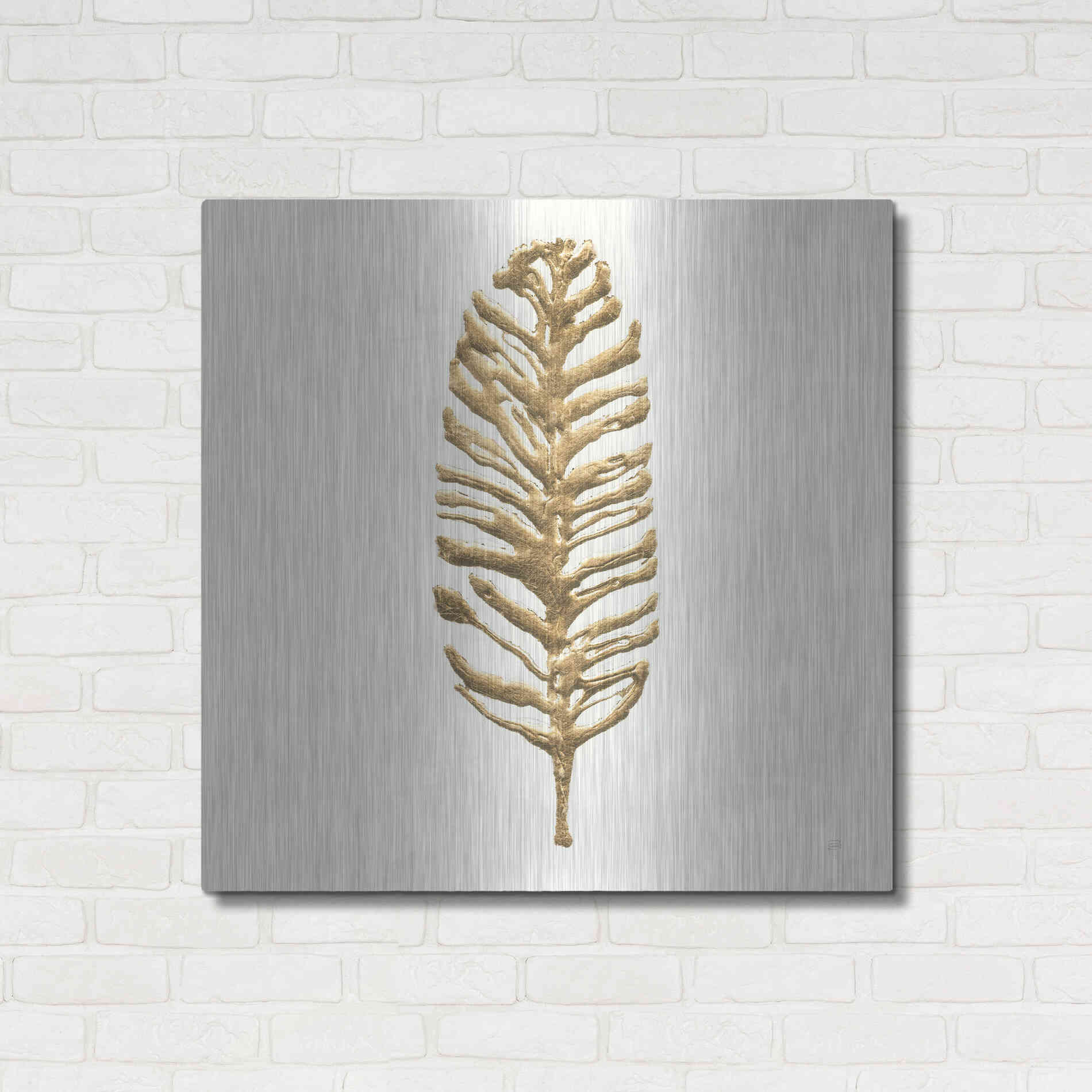 Luxe Metal Art 'Gilded Palm III' by Chris Paschke, Metal Wall Art,36x36